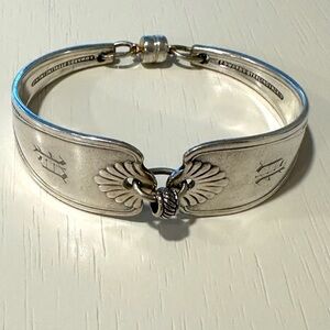 Inlaid Sterling Spoon Bracelet